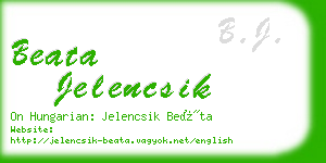 beata jelencsik business card